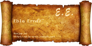 Eble Ernő névjegykártya
