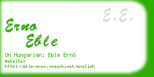 erno eble business card